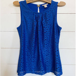 Banana Republic Royal Blue Eyelet Lace Sleeveless top NWOT